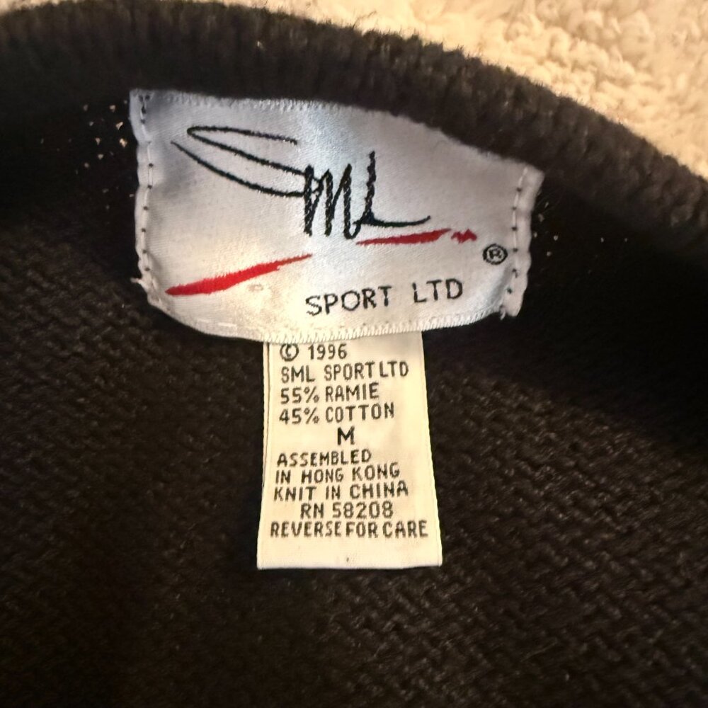 Vintage 90s Beaded Black Sweater Vest | Rhinestone Embellished | Sz M - Picture 6 of 7